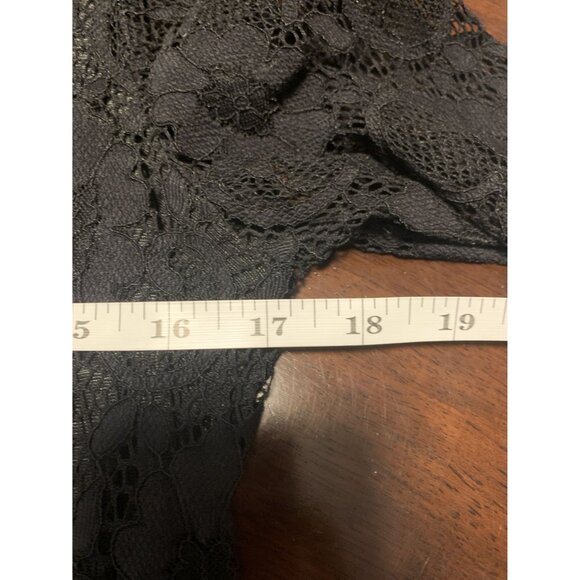 Soteer M Lace Y2K Grunge Whimsigoth Sheer Top Blouse Black - Picture 5 of 7